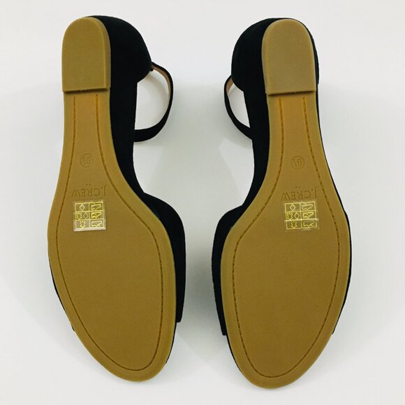 NEW! J. Crew Black Suede Kitten Demi-Wedge Sandals - 9.5 - Picture 8 of 9